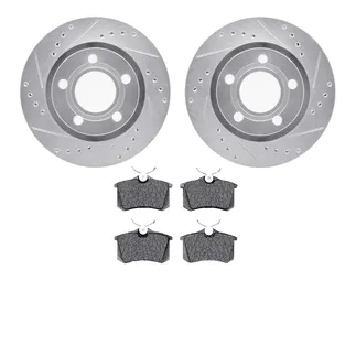 R1 Concepts WGSN1-74009 eLINE Rotor - Drilled & Slotted - Silver W/ Performance Pads